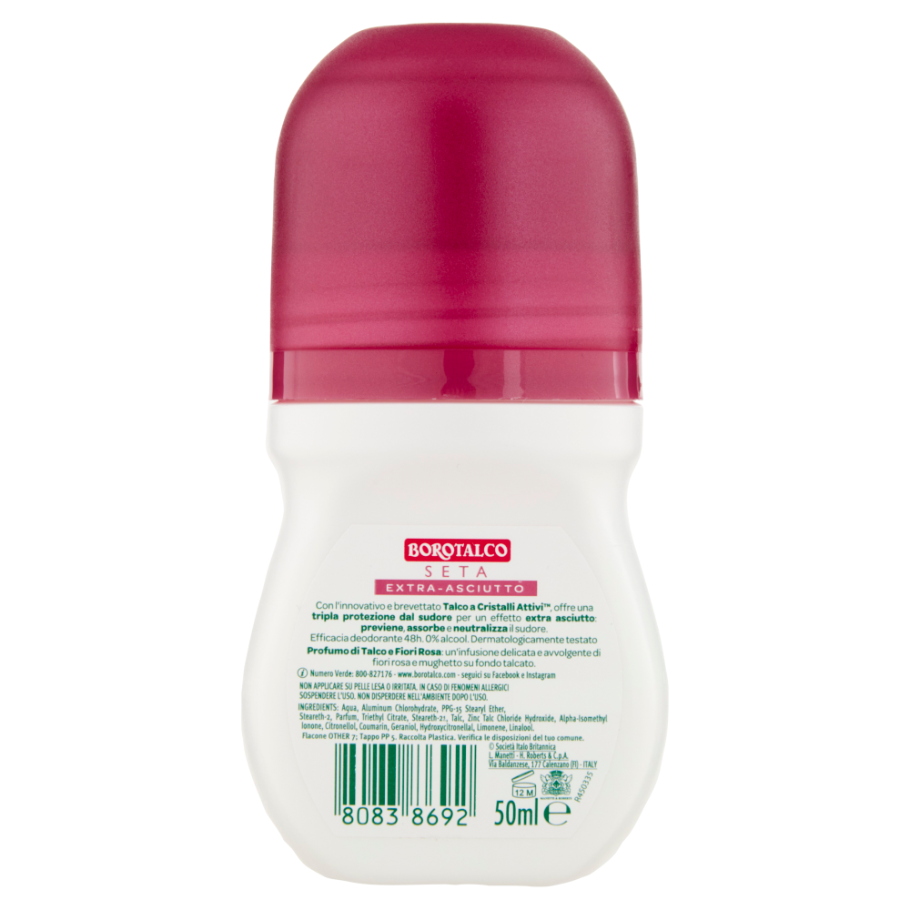 Borotalco Seta Profumo di Talco e Fiori Rosa Deo Roll On 50 ml