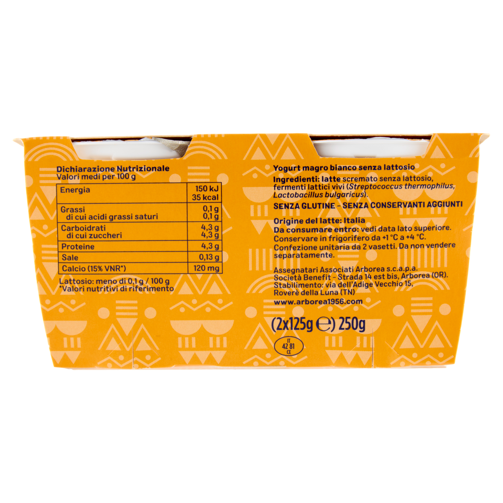 Arborea A-Yo Yogurt Senza Lattosio Bianco 2 x 125 g