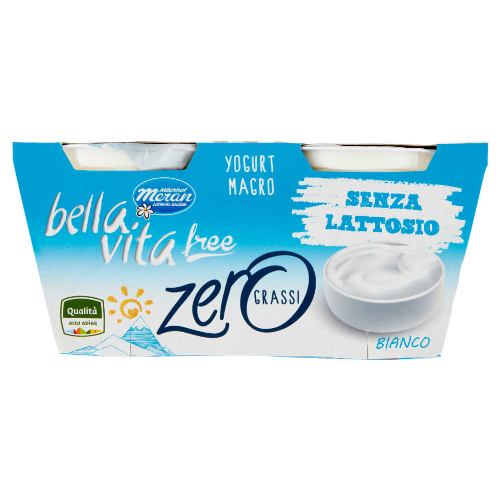 bella vita free Yogurt Magro Senza Lattosio Zero Grassi Bianco 2 x 125 g