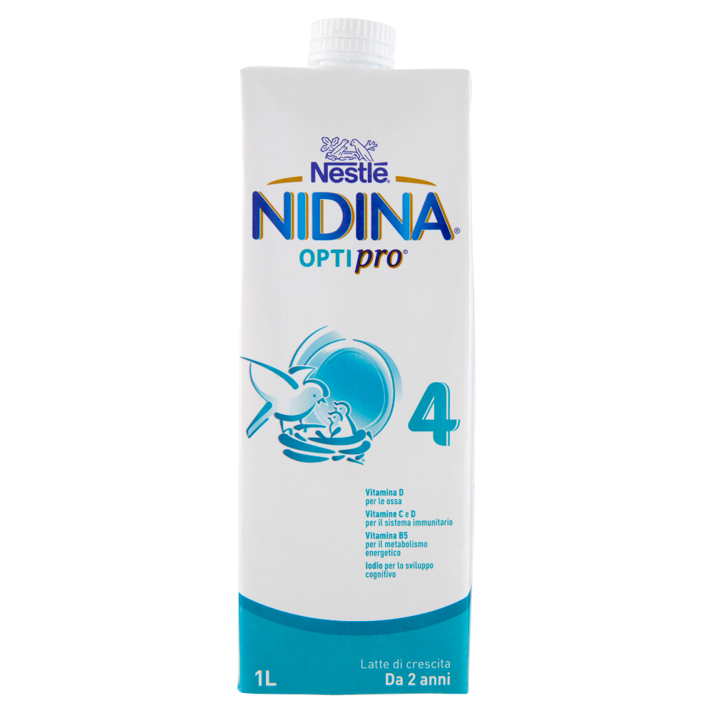 NESTLÉ NIDINA Optipro 4 Latte di crescita liquido per bambini da 2 anni Brick 1L