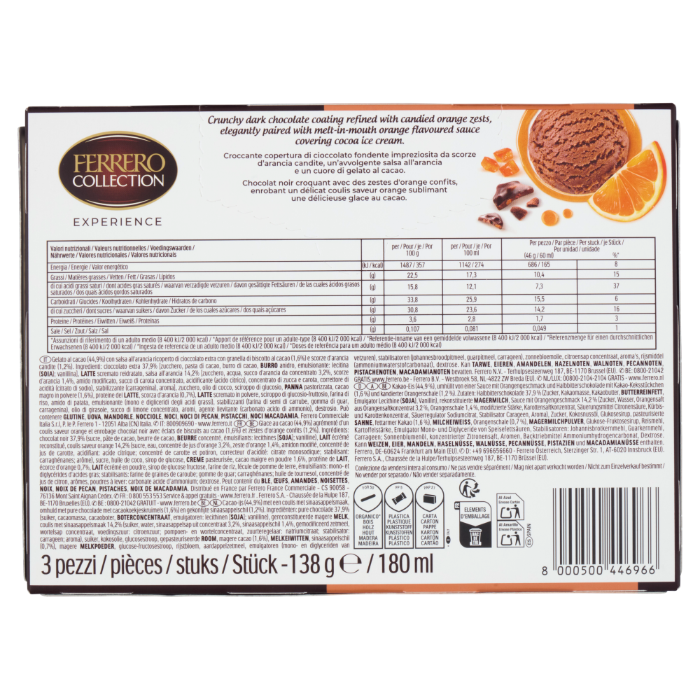 Ferrero Collection Experience Cioccolato Fondente & Arancia 3 x 46 g