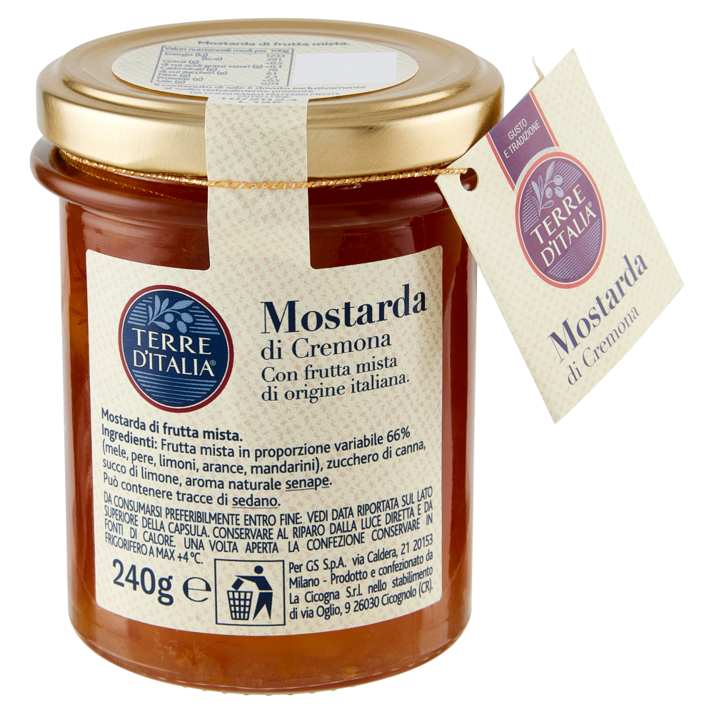 Terre d'Italia Mostarda di Cremona con frutta mista 240 g
