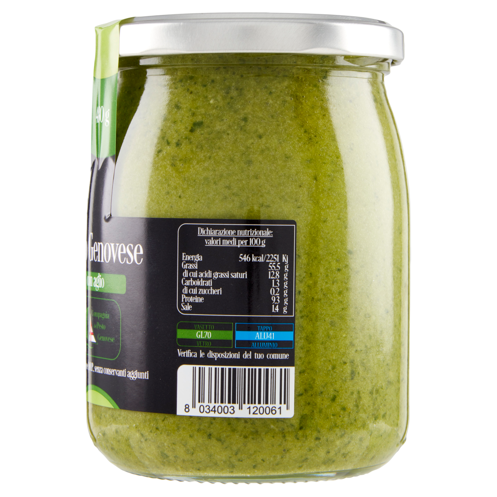Compagnia del Pesto Genovese Pesto Genovese con aglio 480 g