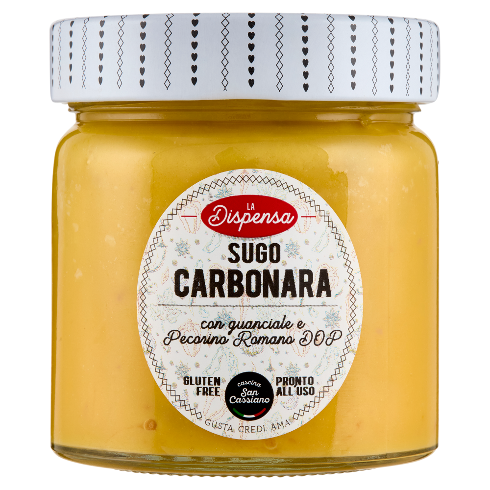 cascina San Cassiano La Dispensa Sugo Carbonara con guanciale e Pecorino Romano DOP 190 g