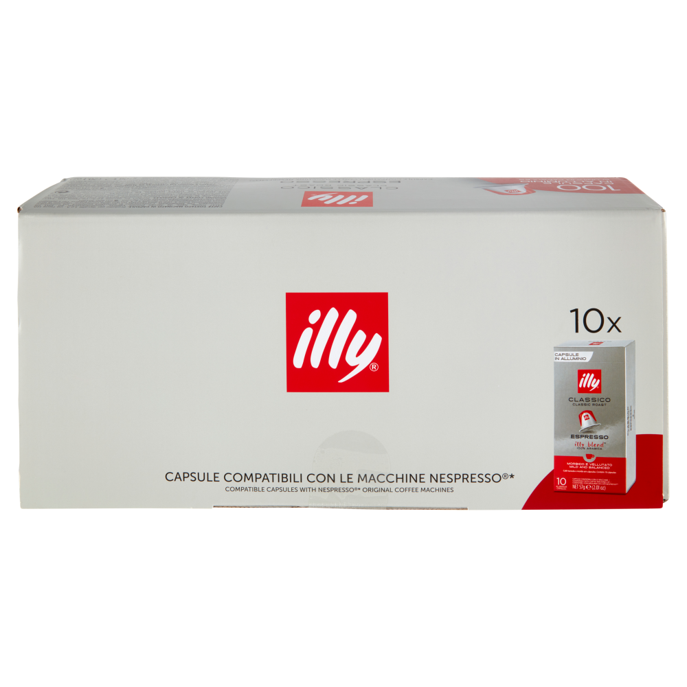 illy Classico Espresso Capsule Compatibili con Macchine Nespresso* 10x10 Capsule in Alluminio 570g