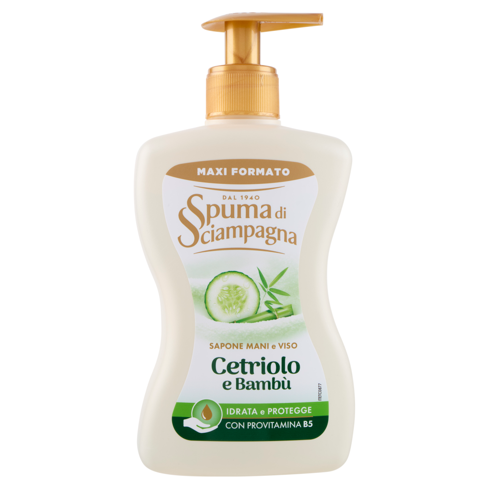 Spuma di Sciampagna Sapone Mani e Viso Cetriolo e Bamb&ugrave; 430 ml
