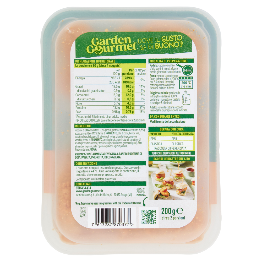GARDEN GOURMET Nuggets di Soia Vegani 200g