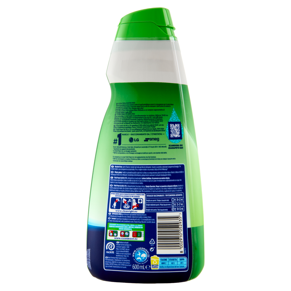 Finish Power Gel 0% liquido lavastoviglie 30 lavaggi 600 ml
