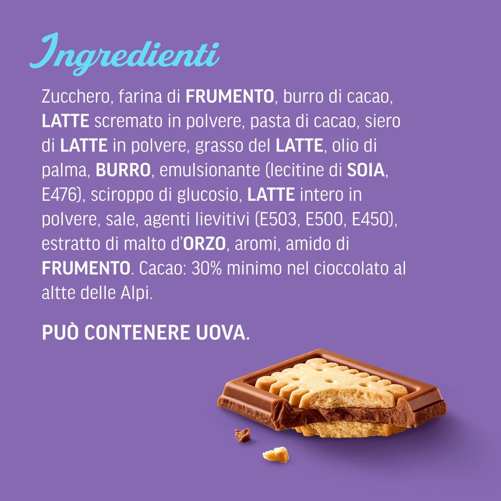 Milka Oro Saiwa, Tavoletta di Cioccolato al Latte Ripieno di Biscotti Oro Saiwa, Latte 100% Alpino - 87 g