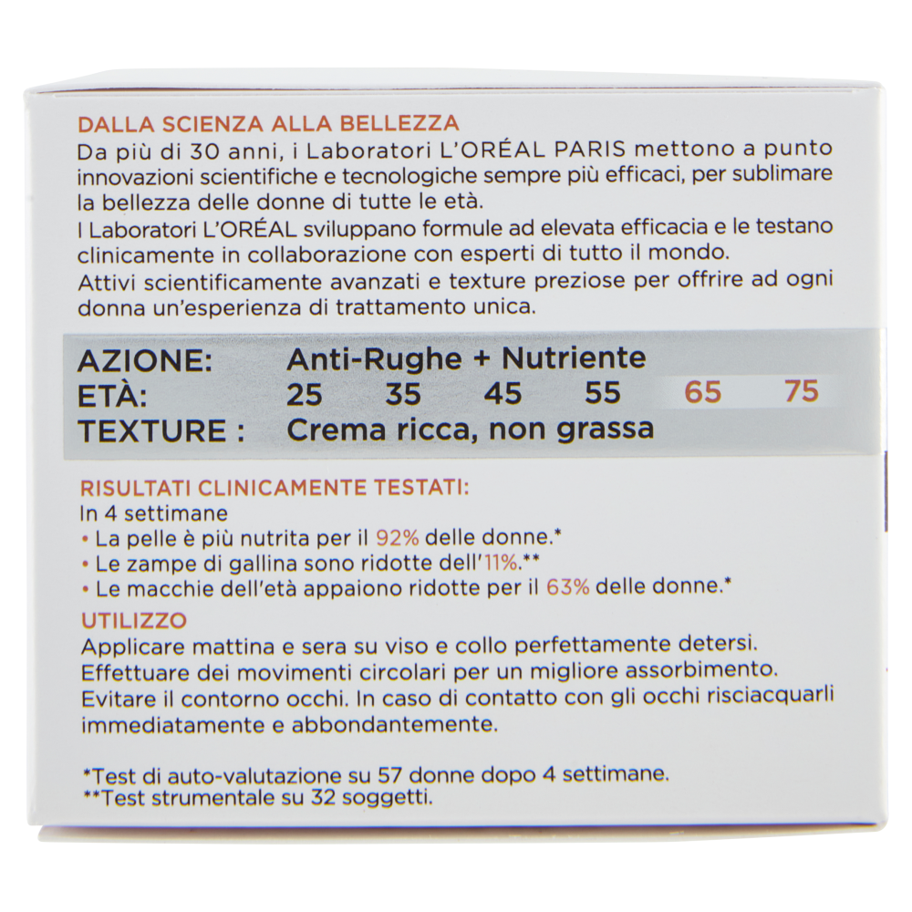 L'Oréal Paris Crema Viso Giorno e Notte Attiva Anti-Rughe, Trattamento Fortificante 65+