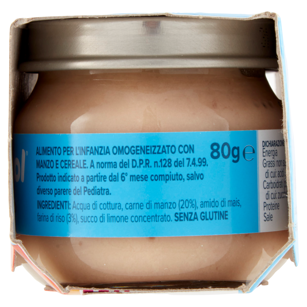 nipiol manzo omogeneizzato con carne e cereale 2 x 80 g