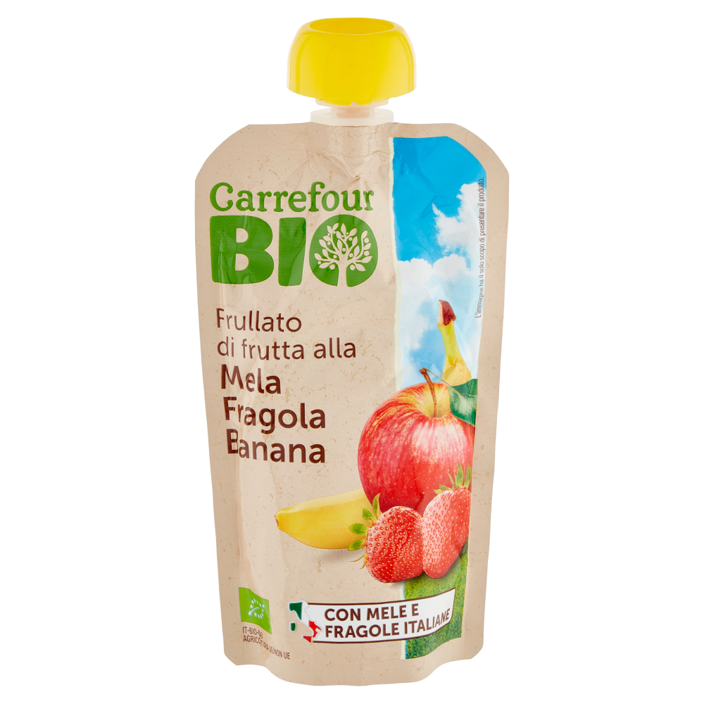 Carrefour Bio Frullato di frutta alla Mela Fragola Banana 120 g