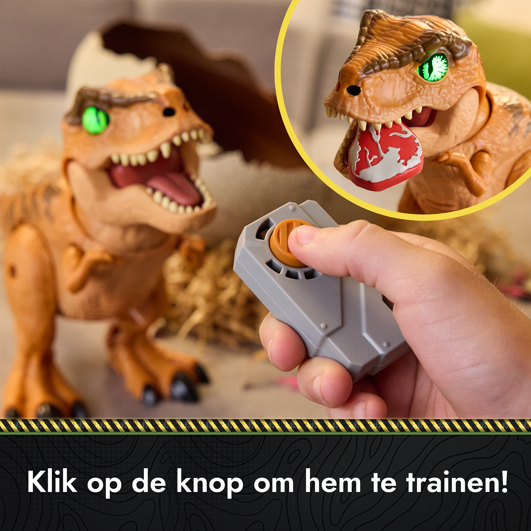 Jurassic World Primal Hatch, Dinosauro Interattivo con Uovo, Fai Schiudere e Addestra il Tuo Cucciolo di Dinosauro con Oltre 100 Suoni e Reazioni, Giocattolo per Bambini e Bambine, 5+ Anni