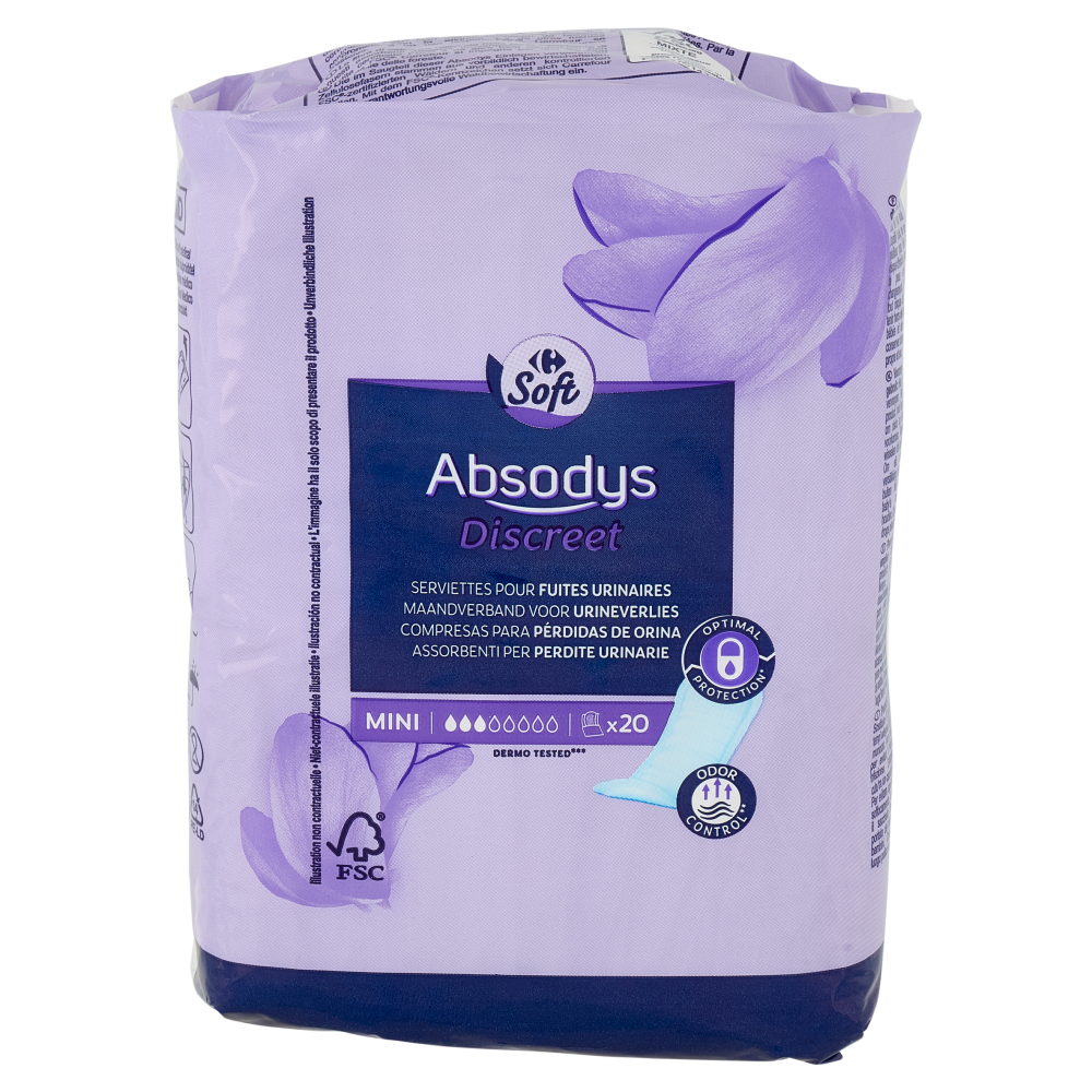 Carrefour Soft Absodys Discreet Assorbenti per Perdite Urinarie Mini 20 pz