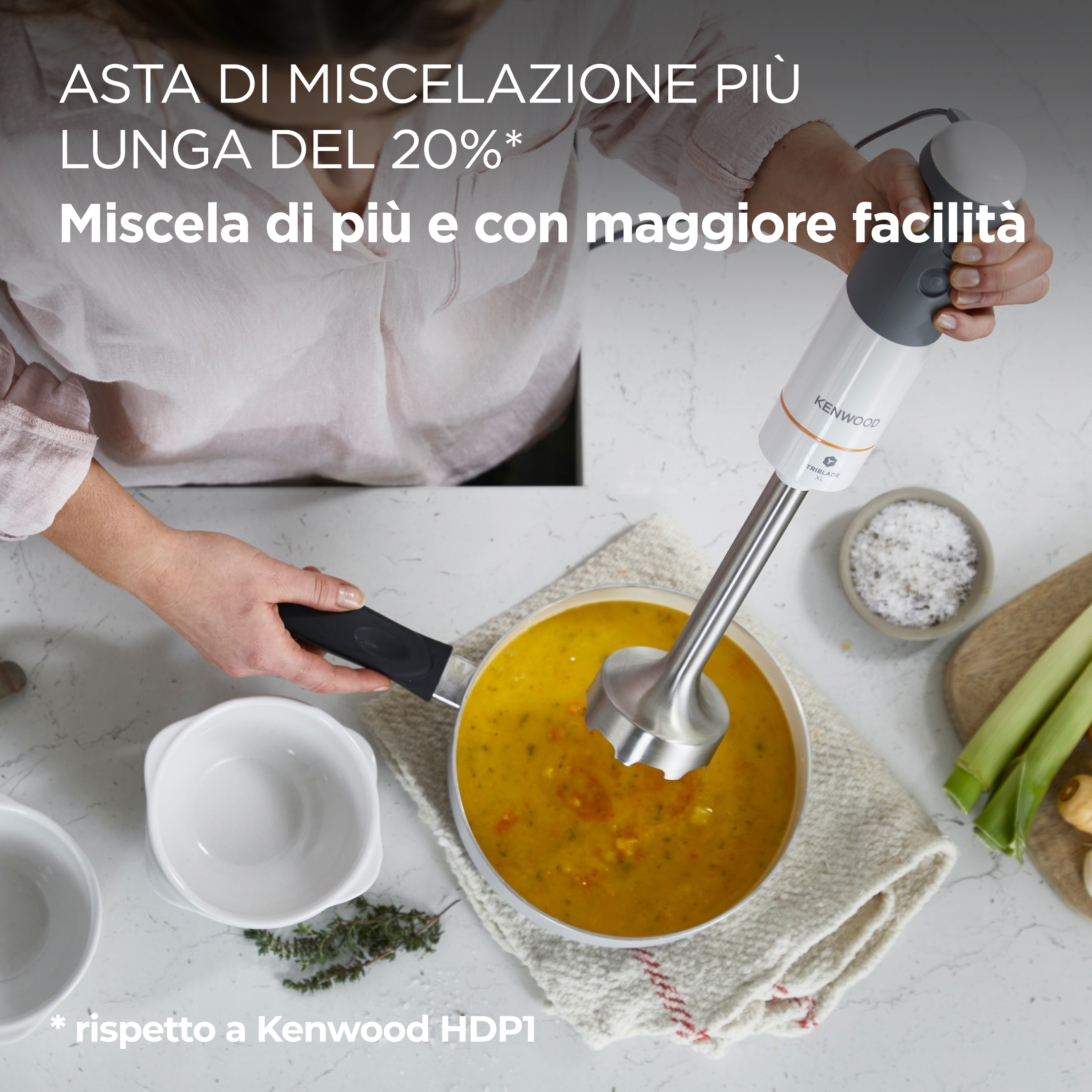 Kenwood Triblade XL HBM40306WH Mixer a immersione 850W