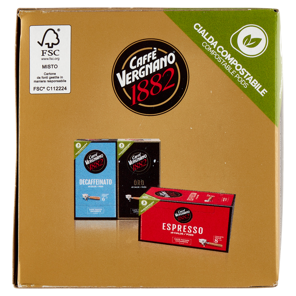 Caff&egrave; Vergnano 1882 Oro Cialda Compostabile 18 x 6,94 g