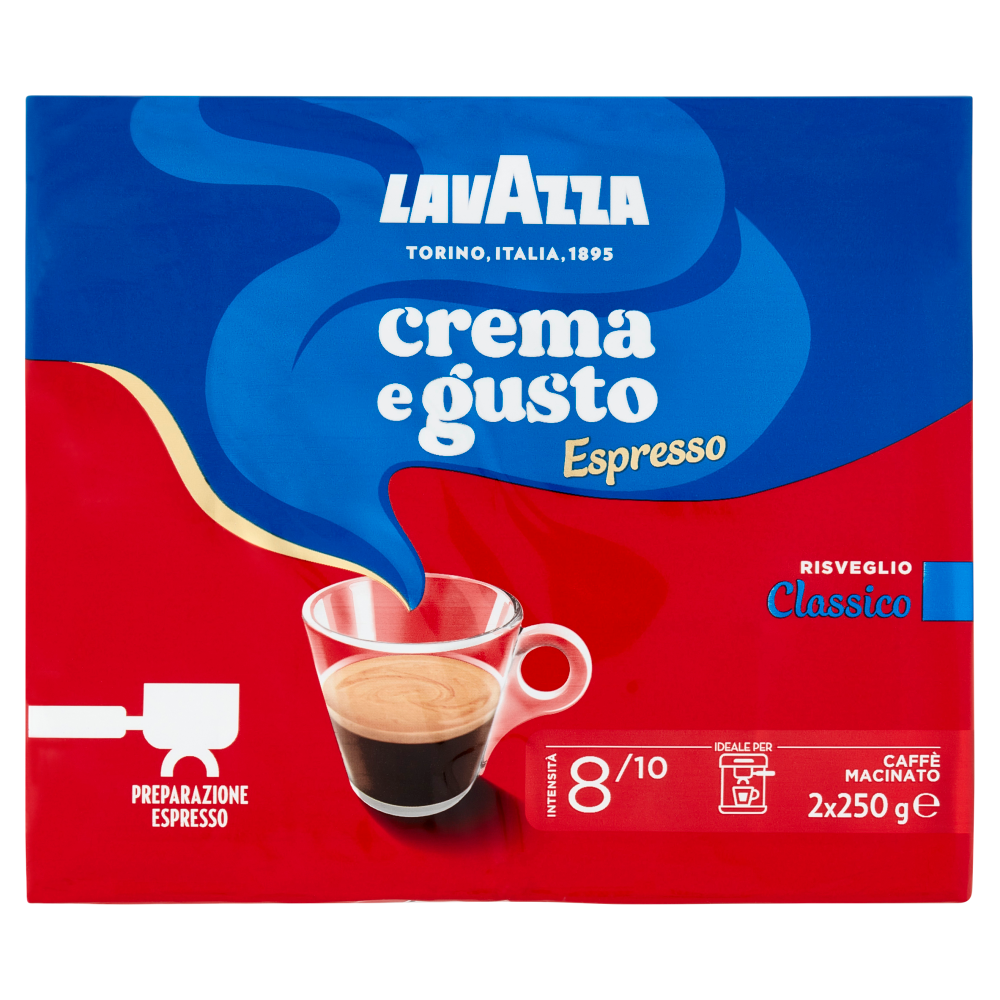 Lavazza Crema e Gusto Espresso Classico Caffè Macinato 2 x 250 g