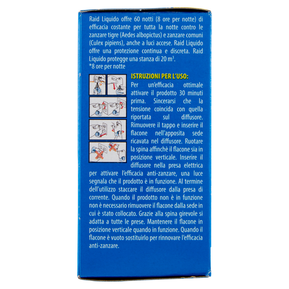 Raid Liquido Elettrico Ricarica,  60 Notti, Rosa e sandalo di bali, 36ml