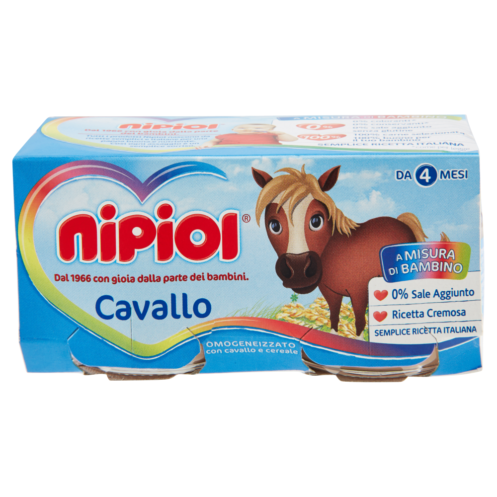 Nipiol Cavallo Omogeneizzato con cavallo e cereale 2 x 80 g