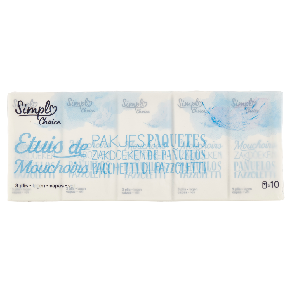 Simpl Choice Pacchetti di Fazzoletti 3 veli 10 pz