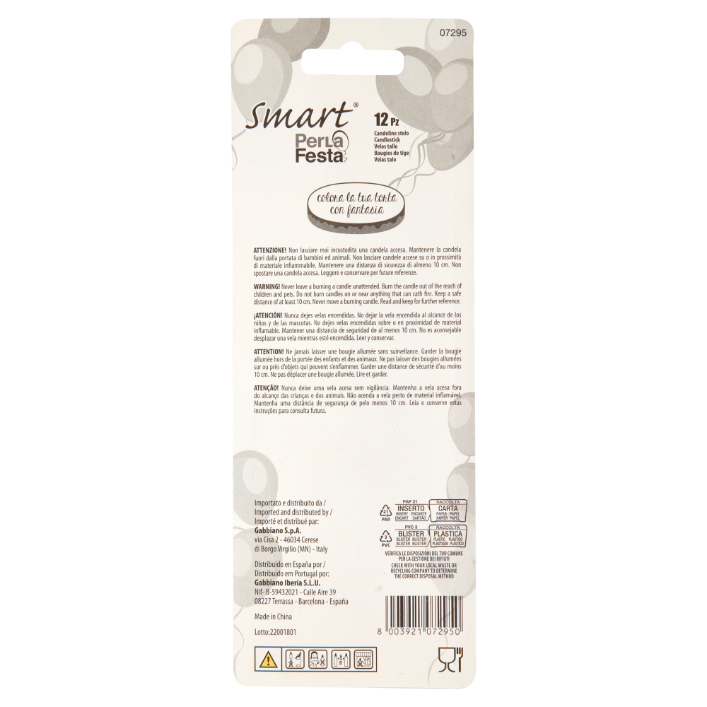 Smart PerLa Festa Candeline Stelo 12 pz