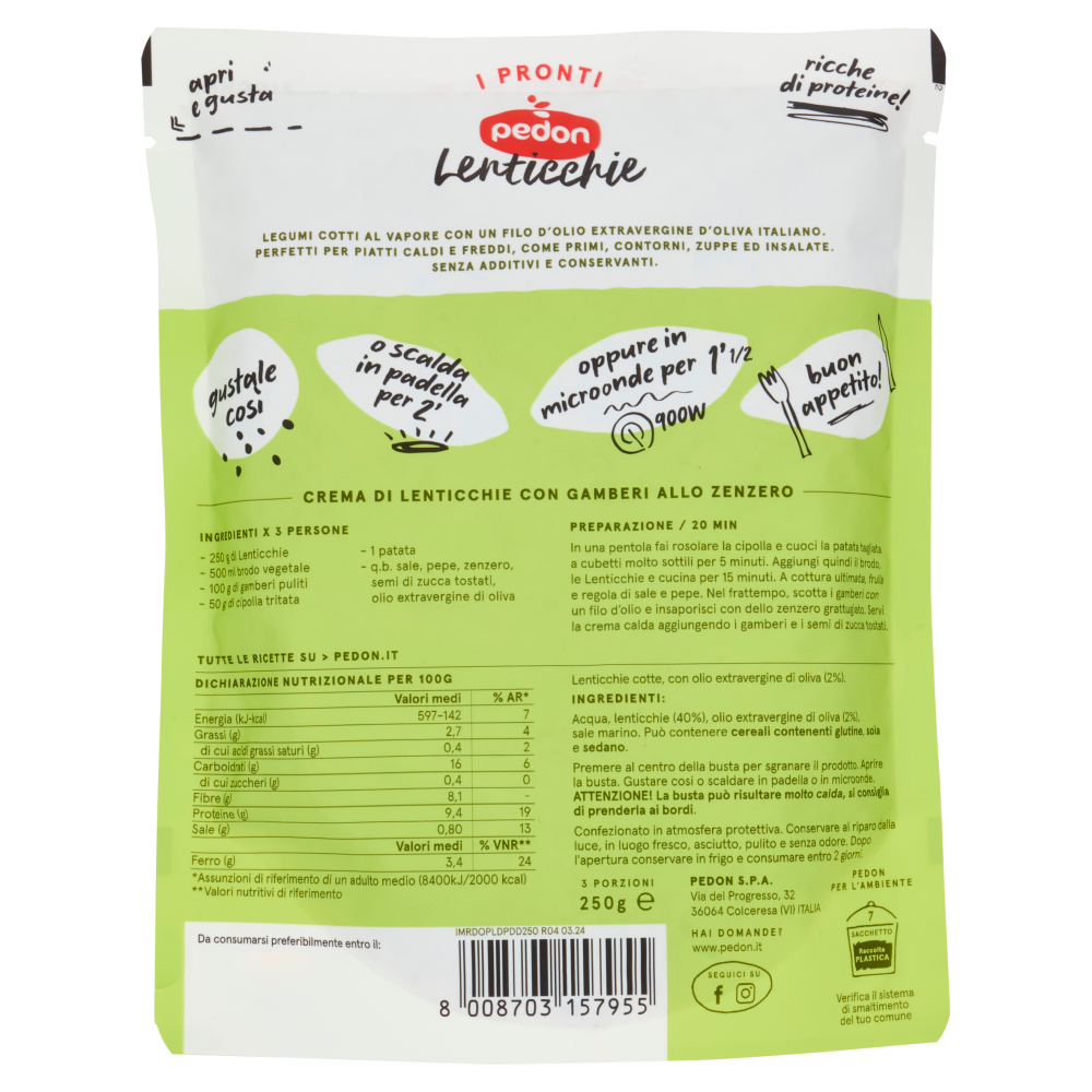 pedon I Pronti Lenticchie 250 g