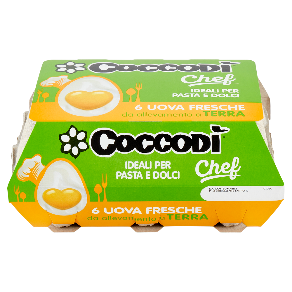 Coccod&igrave; Chef 6 Uova Fresche da allevamento a Terra 350 g