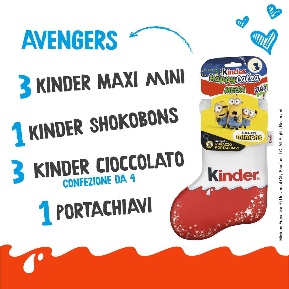 Kinder Happy Calza Mega illumination's minions 7 pezzi 214 g