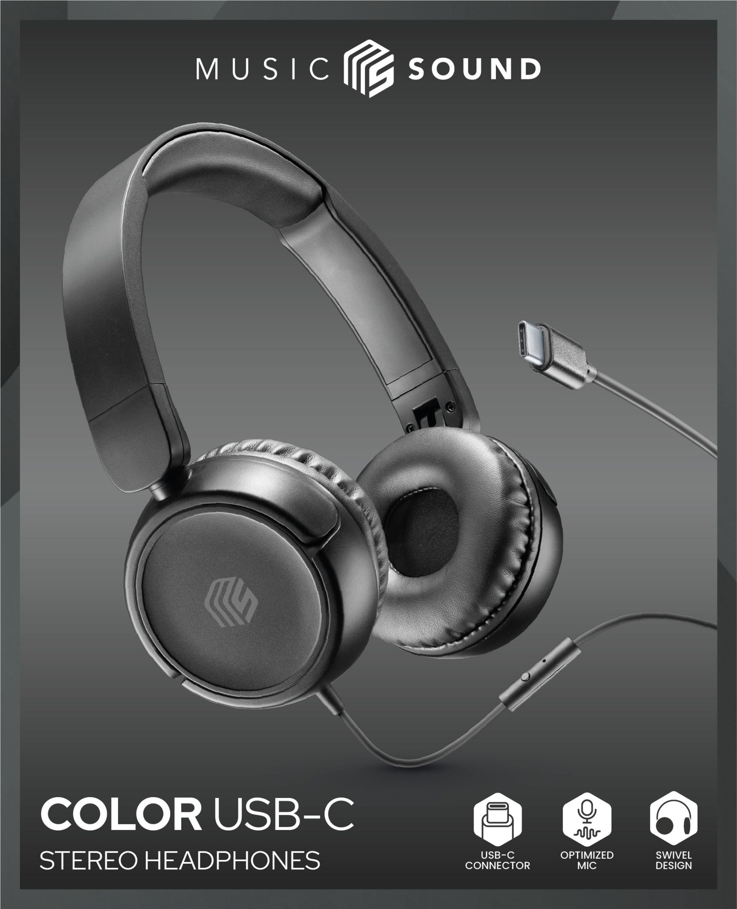 Music Sound Color Foldable Usb-c Cuffie a filo dotate di connettore USB-C