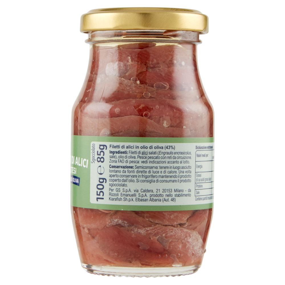 Carrefour Classic Filetti di Alici Distesi in Olio di Oliva 150 g