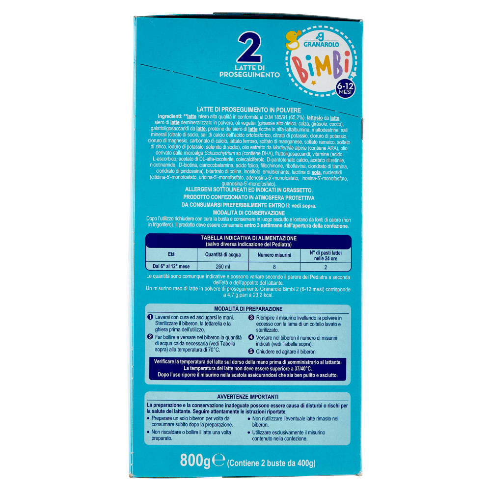 Granarolo Bimbi Latte di Proseguimento 2 2 x 400 g