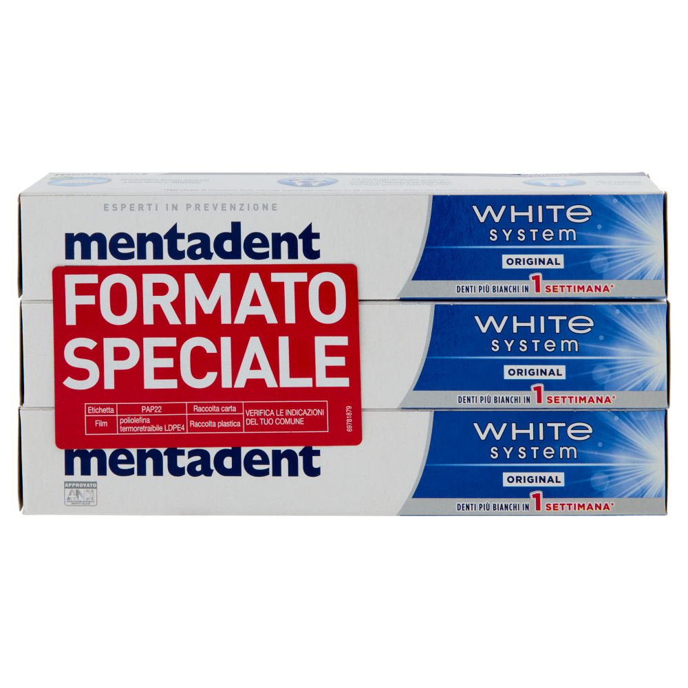 Mentadent White System 3 x 75 ml
