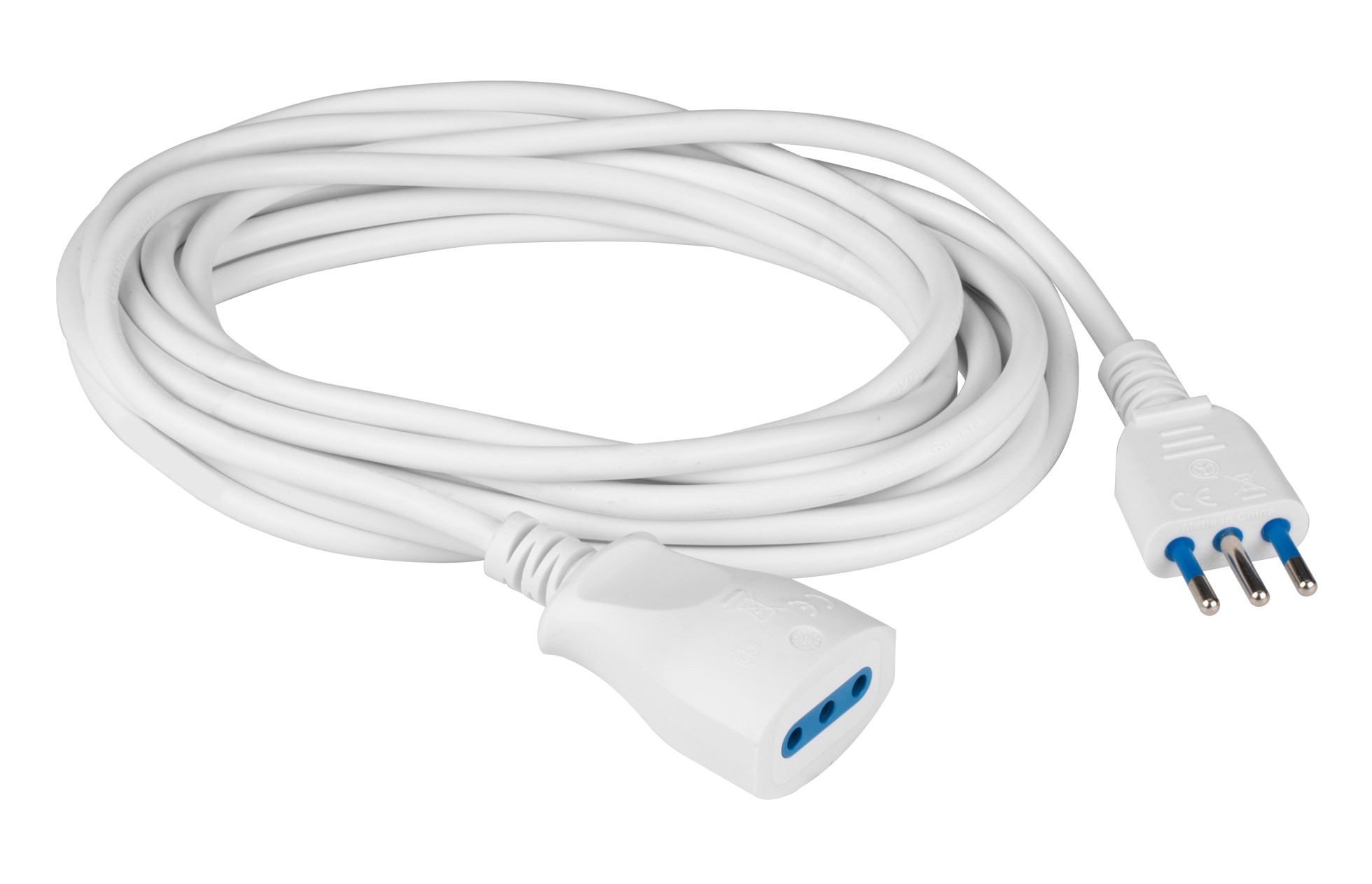 Poly Pool Prolunga lineare da 3m, cavo H05VV-F 3x0,75mm², spina e presa 10A 2P+T, IMQ, CE