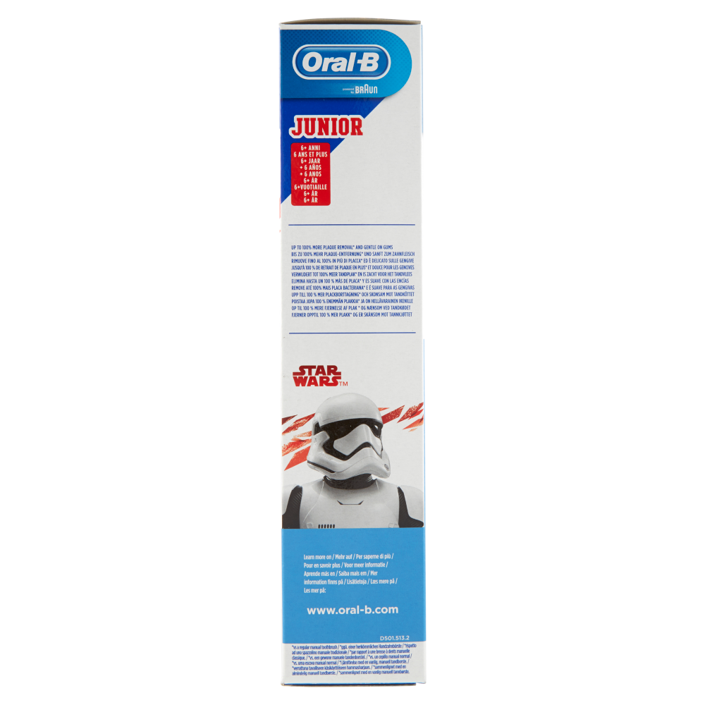 Oral-B Spazzolino Elettrico Ricaricabile Junior +6 anni con Personaggi di Star Wars