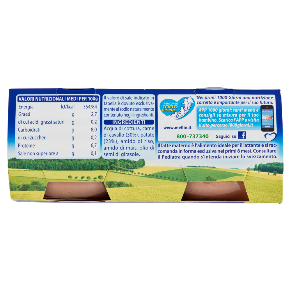 Senza Sale Omogeneizzato Carne Cavallo E Cereale 80g - 24 Vasetti, 100% Naturale E Amidi Aggiunti Omogeneizzato Senza Sale Aggiunto