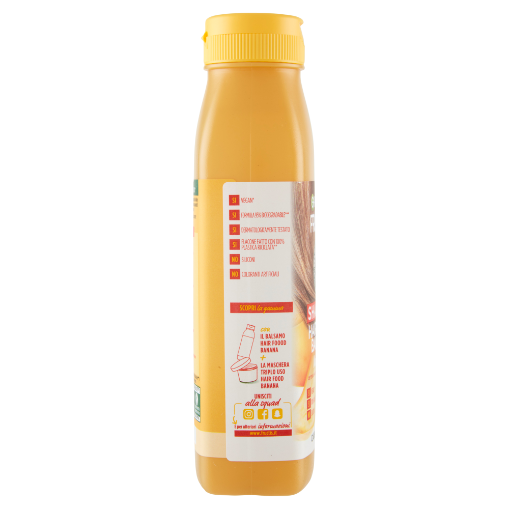 Garnier Fructis Hair Food, Shampoo nutriente alla banana per capelli secchi, 350 ml