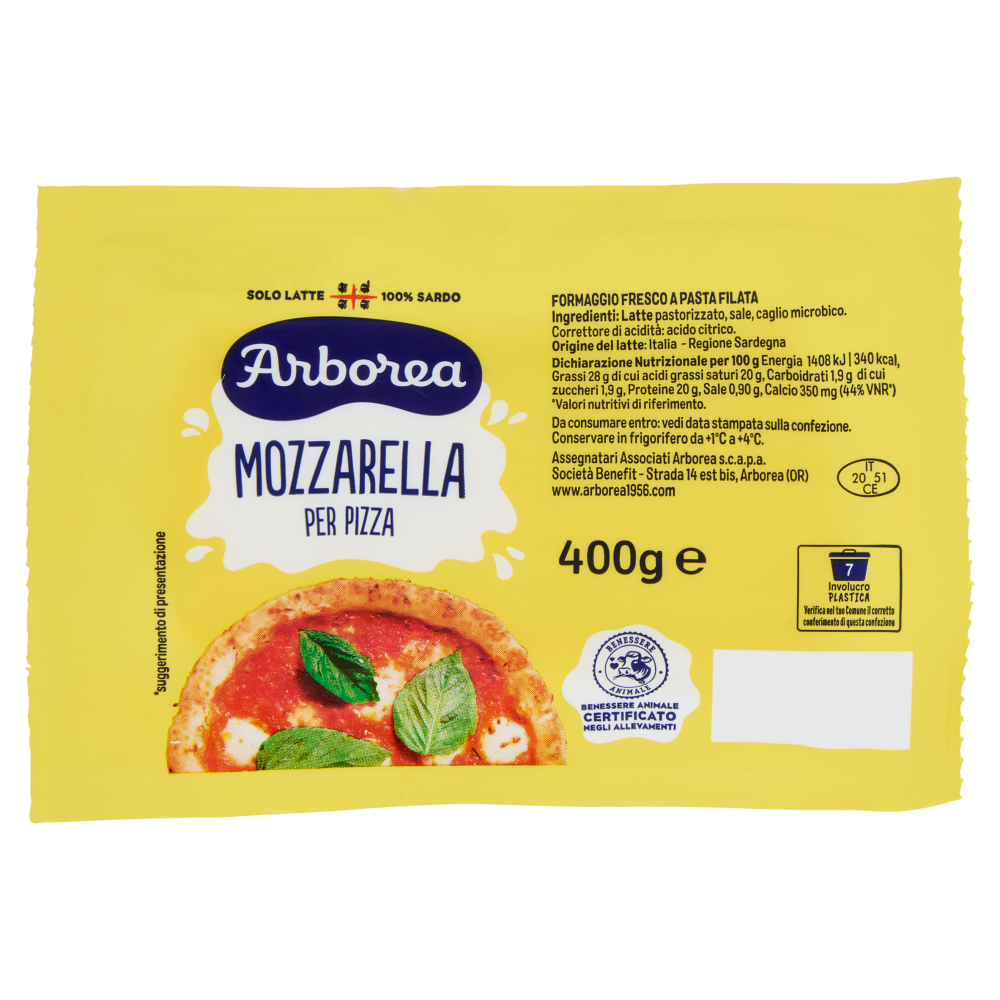 Arborea Mozzarella per Pizza 400 g