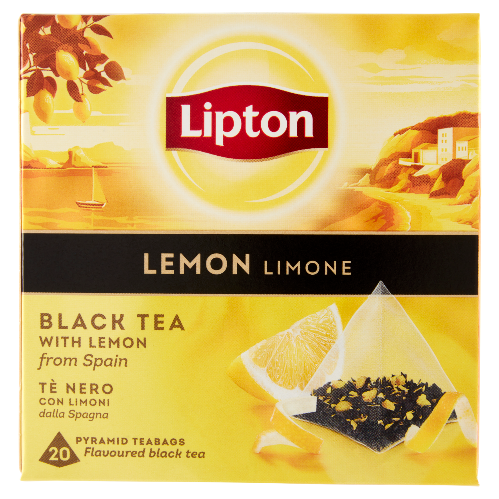 Lipton Limone T&egrave; Nero con Limoni 20 Pyramid Teabags 34 g