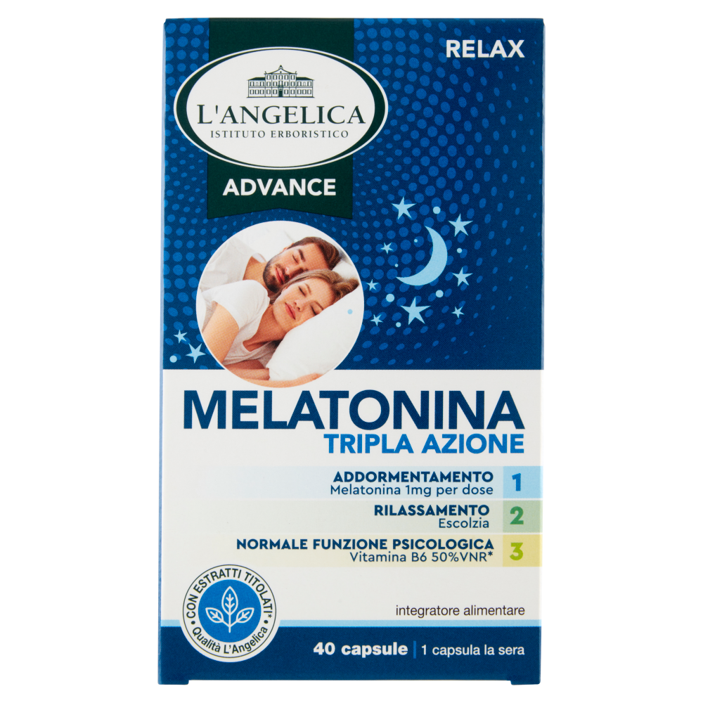 L'Angelica Advance Melatonina Tripla Azione 40 capsule 11,2 g
