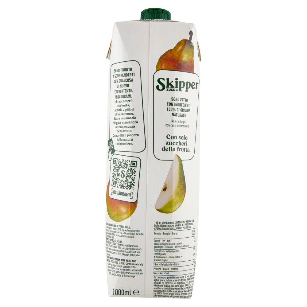 Skipper Zuegg Pera Senza zuccheri aggiunti 1000 ml