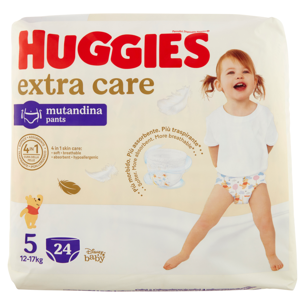 Huggies extra care mutandina 5 12-17 Kg 24 pz