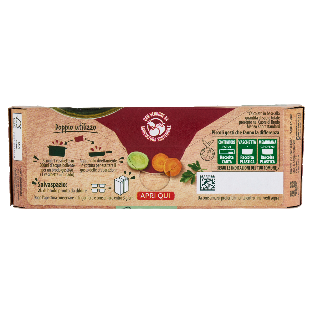 Knorr Cuore di Brodo Manzo -25% di Sale^ 4 x 28 g