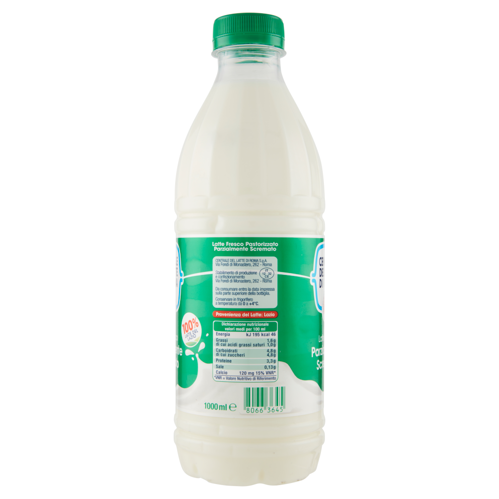 Centrale del Latte di Roma Latte Fresco Parzialmente Scremato 1000 ml