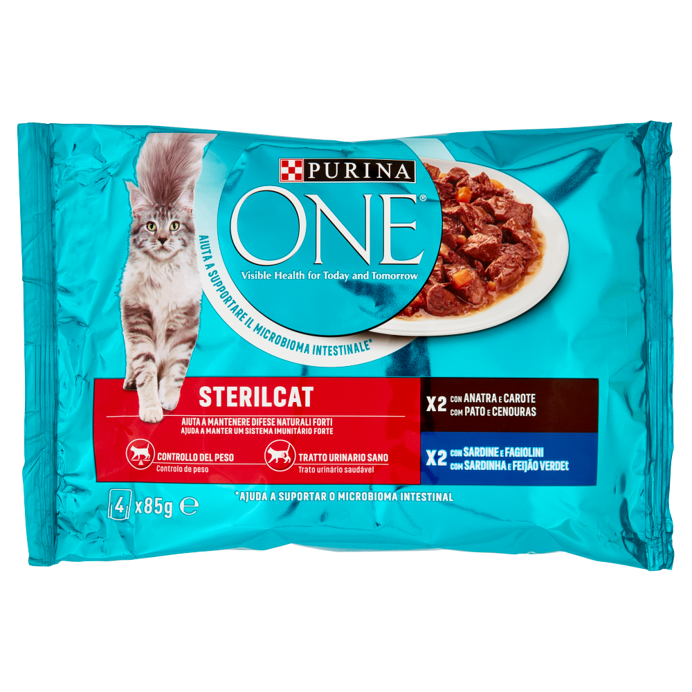 PURINA ONE Single Serve - Sterilcat - Anatra e Sardine - 4x85g