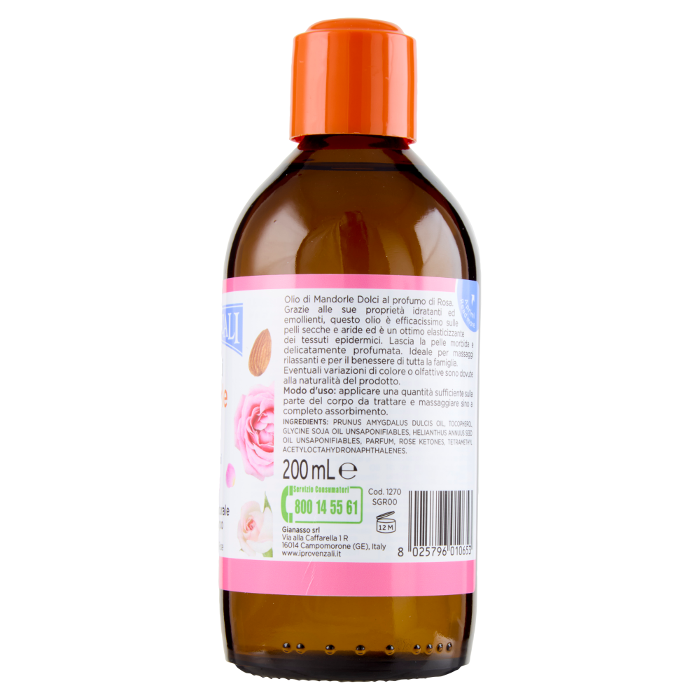I Provenzali Olio di Mandorle Dolci al profumo di Rosa 200 mL