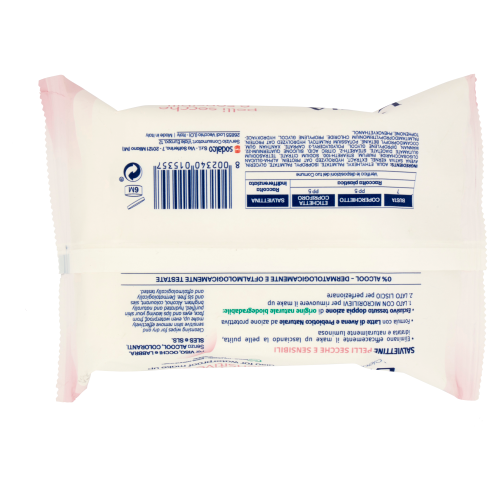 Lycia salviette struccanti pelli secche e sensibili con Latte d'Avena 20 pz