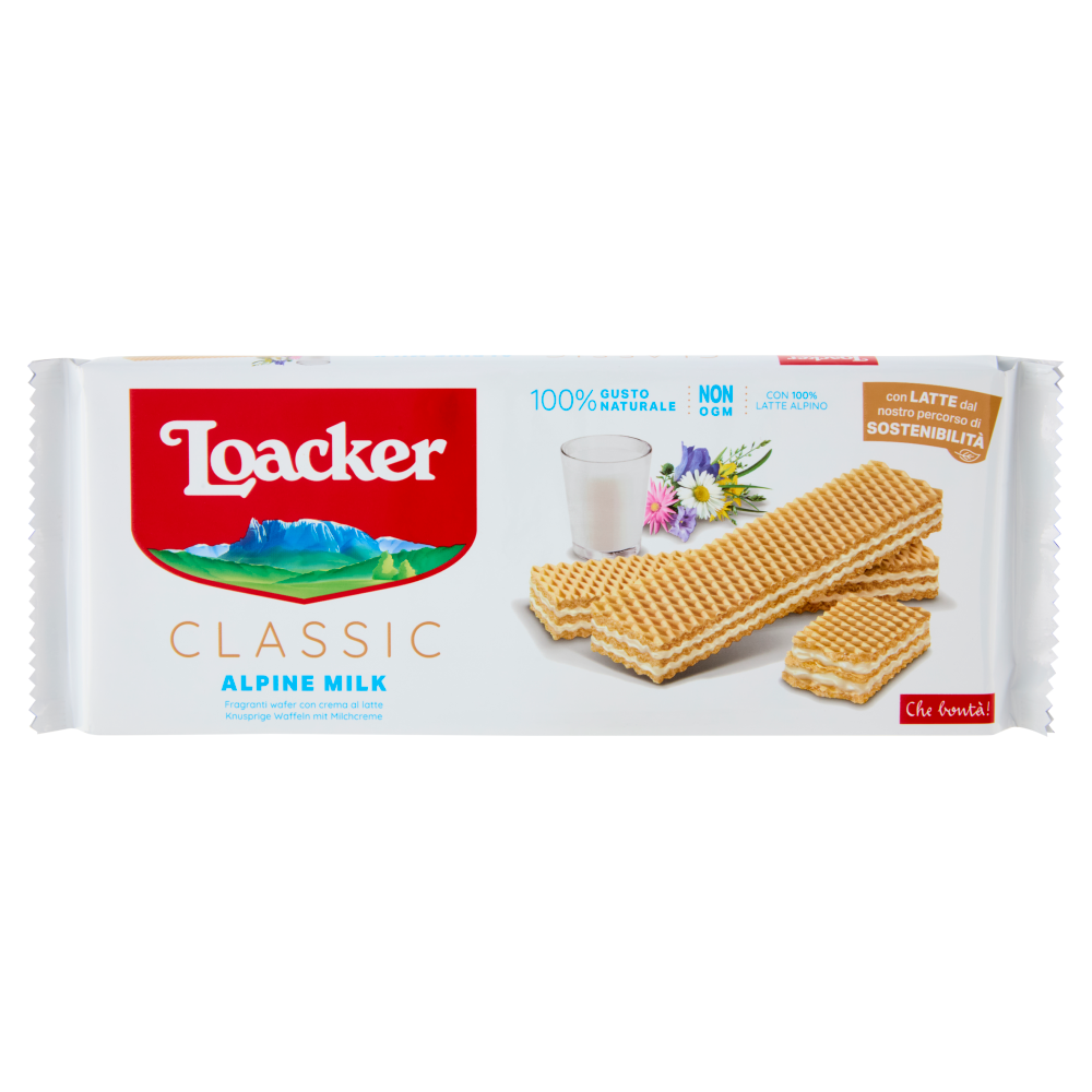 Loacker Wafer Classic Alpine Milk wafers con crema al latte alpino non
