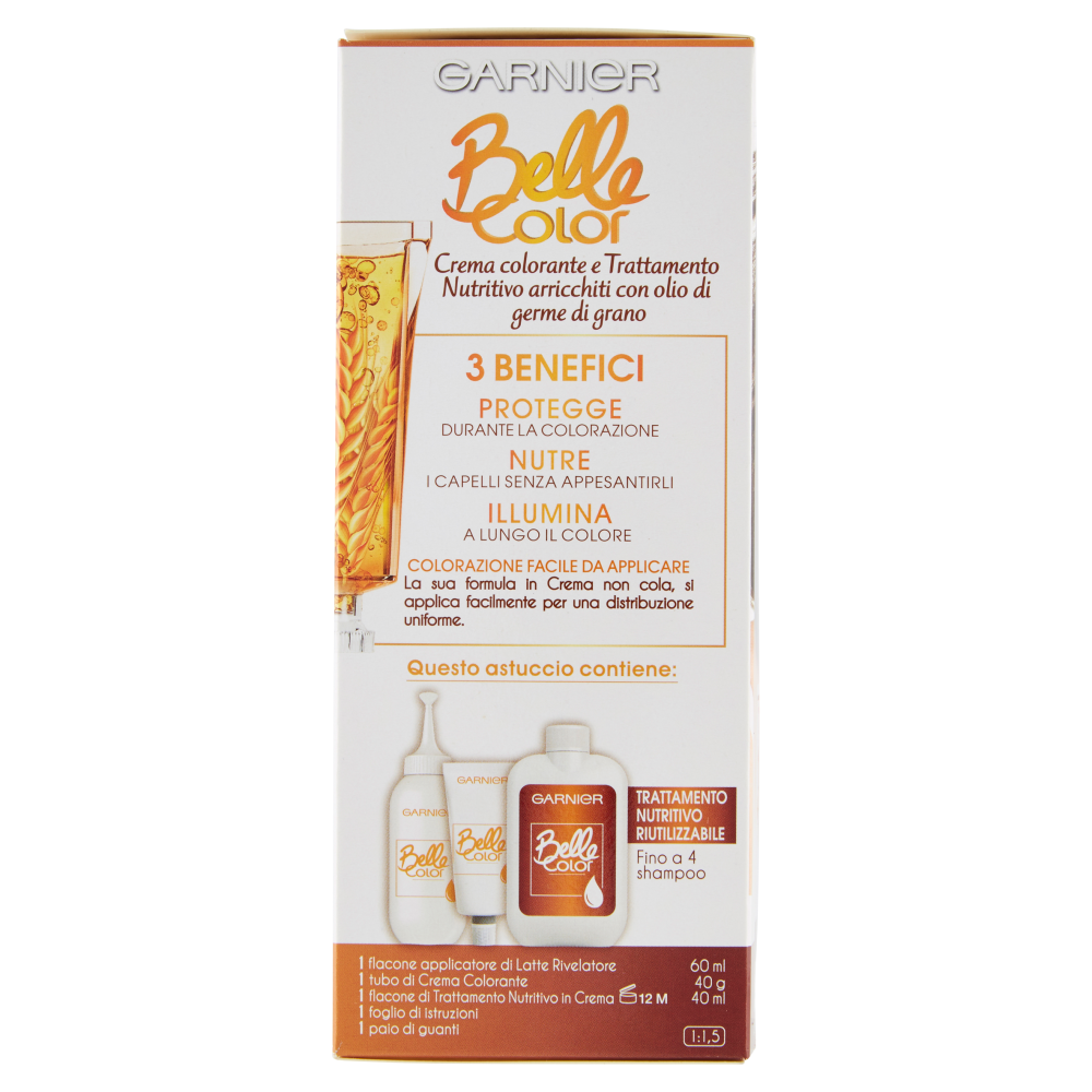 Garnier Belle Color Colore Luminoso, Tinta per Capelli Bianchi 22 Castano Naturale Nude