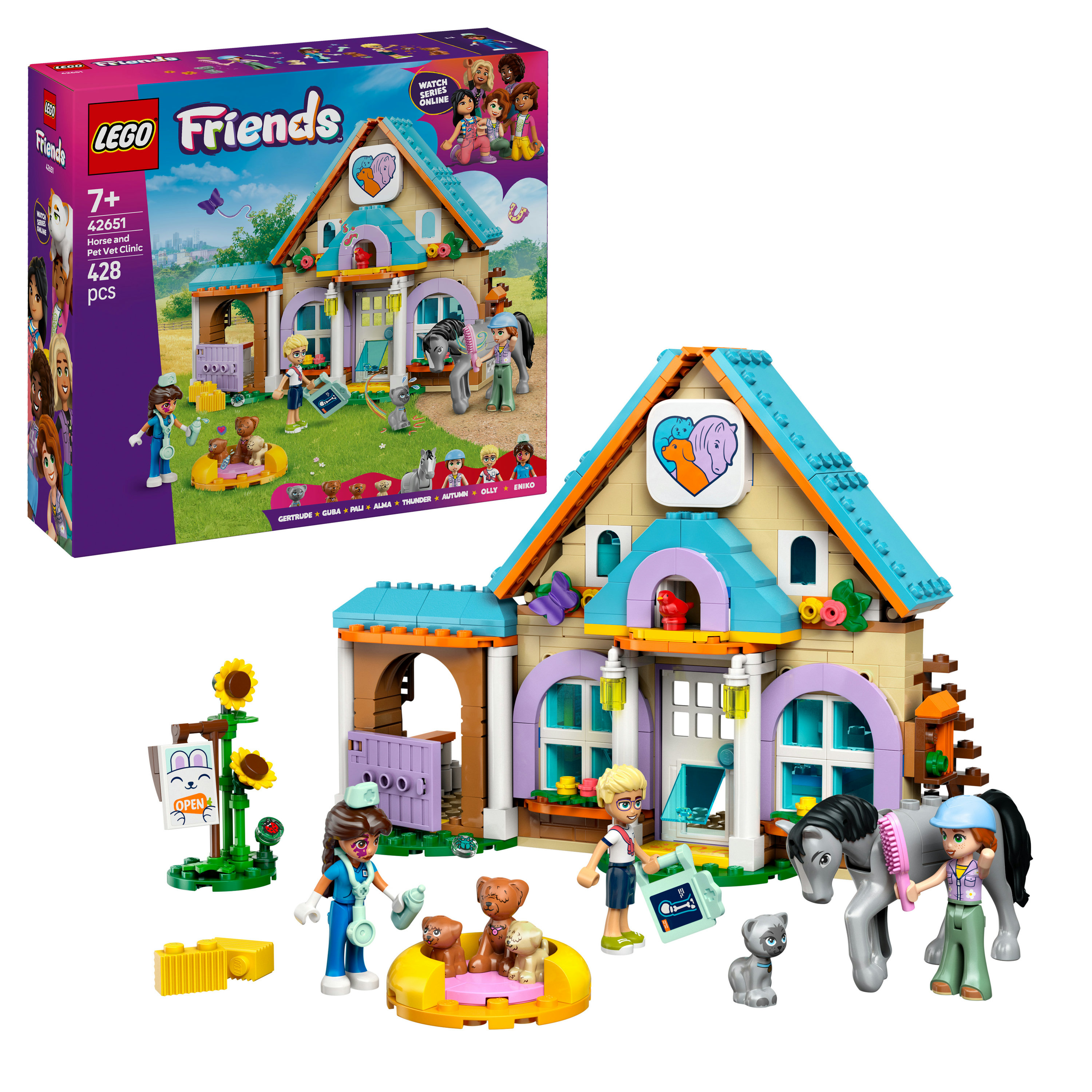 LEGO Friends 42651 Cavallo e Clinica Veterinaria, Giochi Bambine e Bambini 7+ per Abilit&agrave; Sociali e Cura Animali, Idea Regalo