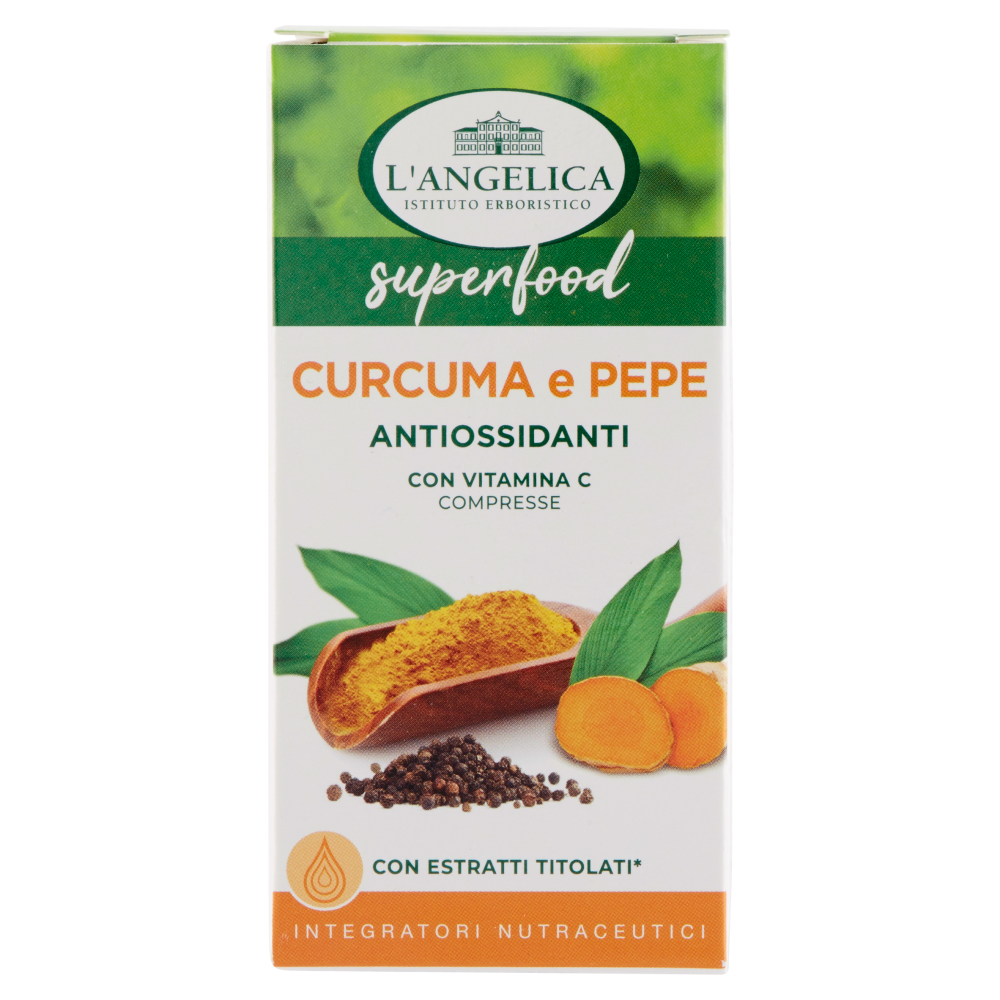L'Angelica superfood Curcuma e Pepe Antiossidanti 75 compresse 33,75 g